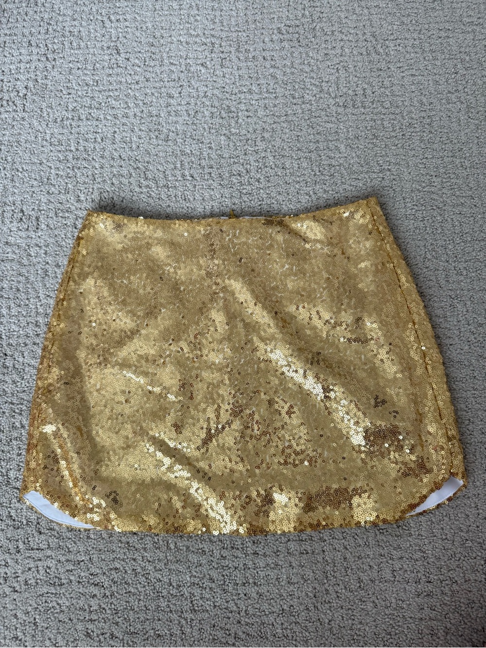 Gold Sequin Mini Skirt - Women's Party Skirt